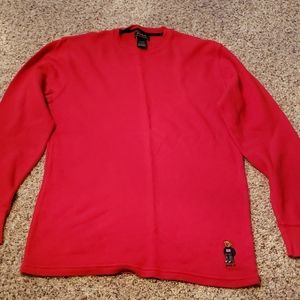 Polo crew neck red pullover sz Med